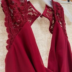 Size Six David’s Bridal Gown in Apple Red